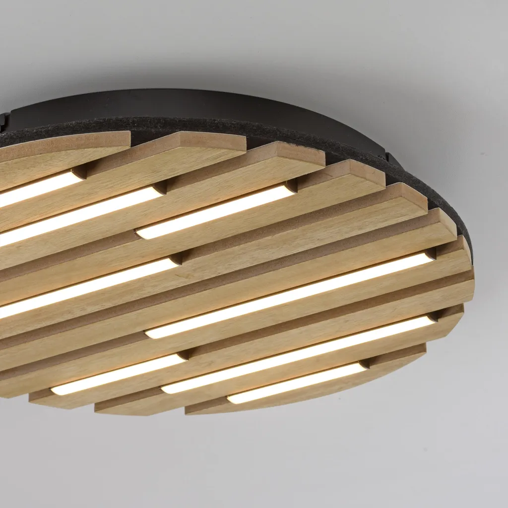 Luminaire LED pour couloir et cuisine en bois véritable chêne clair