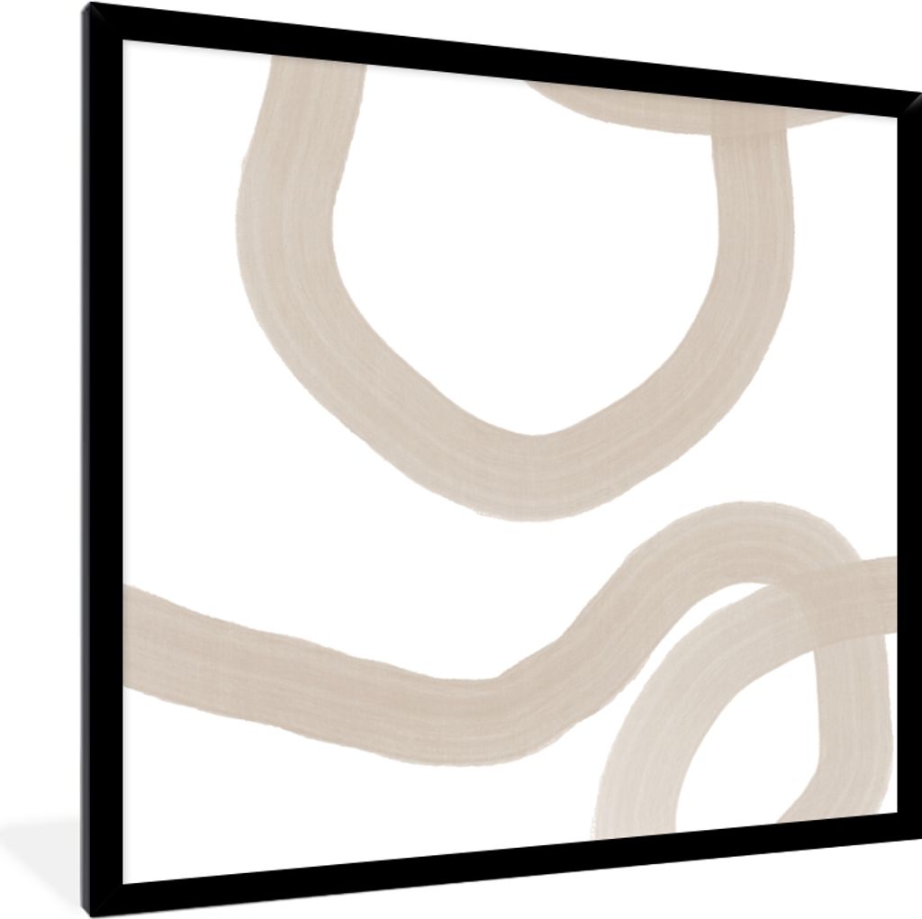 MuchoWow Gerahmtes Poster Abstrakt - Pastell - Design 40x40 cm - Poster mit Schwarzem Bilderrahmen Wandposter Rahmen Foto Bilder - Mit Rahmen - W...