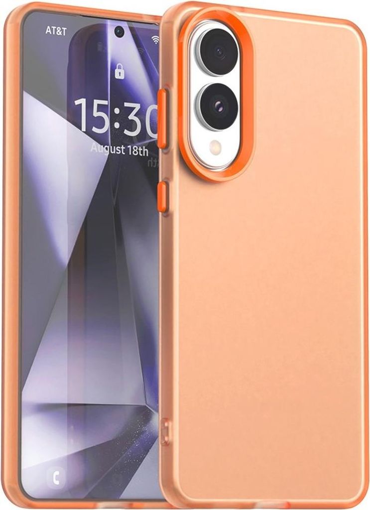 Hülle für Samsung Galaxy S25 Edge - Phonesta HardFrost Semi-Transparent Back Cover - Matt Orange