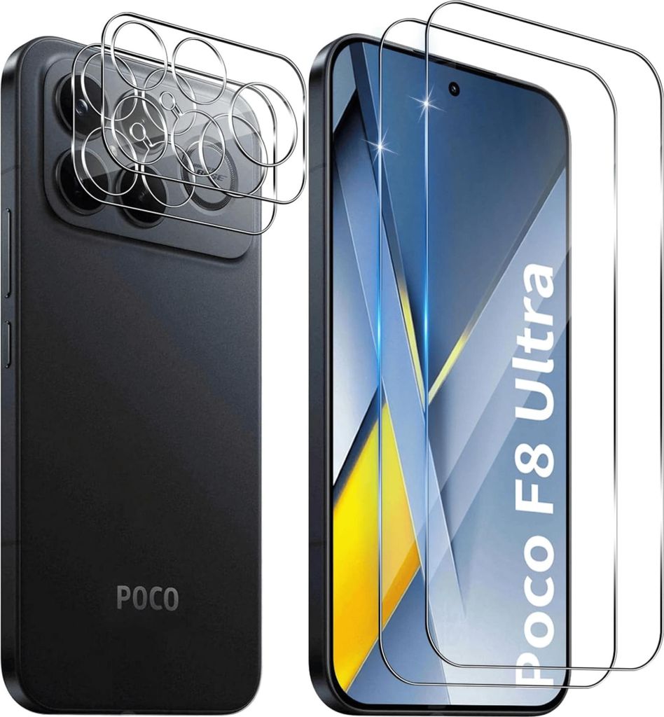 2X Schutzglas für Xiaomi Poco F8 Ultra Display Kamera Panzerfolie Hartglas Full Screen 9H