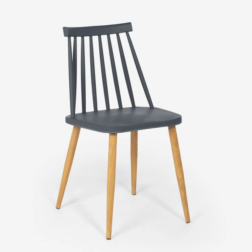Chaise Toutou en polypropylène gris foncé robuste et facile d'entretien