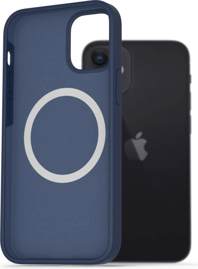 Coque AlzaGuard Silicone pour iPhone 12 Mini Compatible MagSafe Bleue