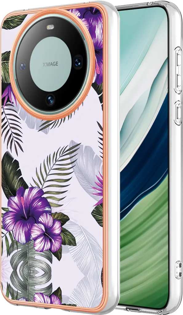 Custodia Huawei Mate 60 Viola: Cover TPU Antiurto Fantasia Elegante