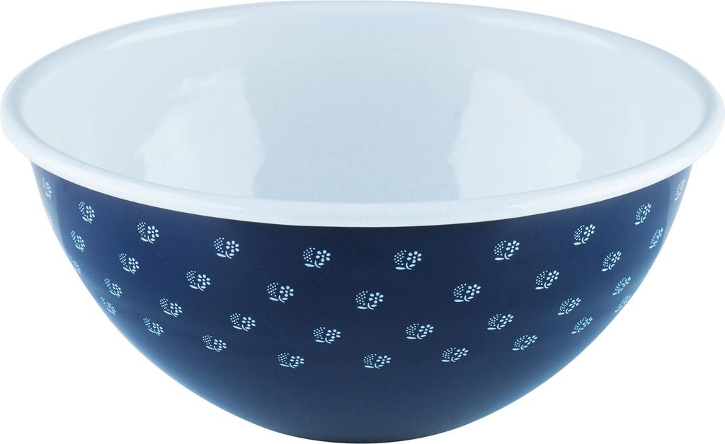 Riess Emaille Obst & Salatschüssel 2,5 l Ø 22 cm Dirndl Blau