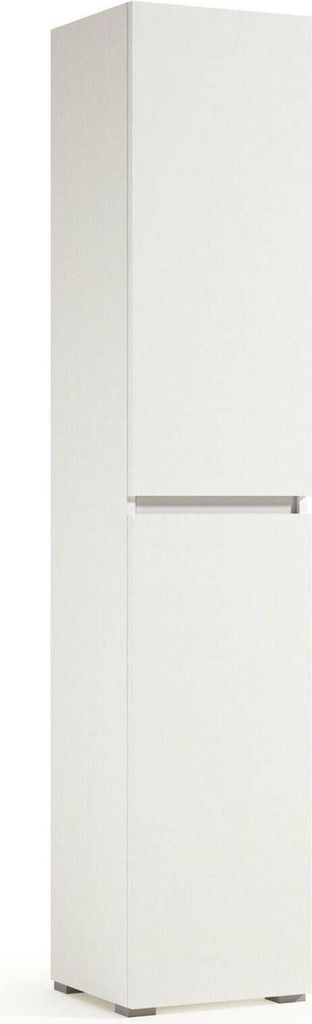 Dmora Mehrzweckschrank 2 Türen Birke 45x195h cm Weiß 5 Regale