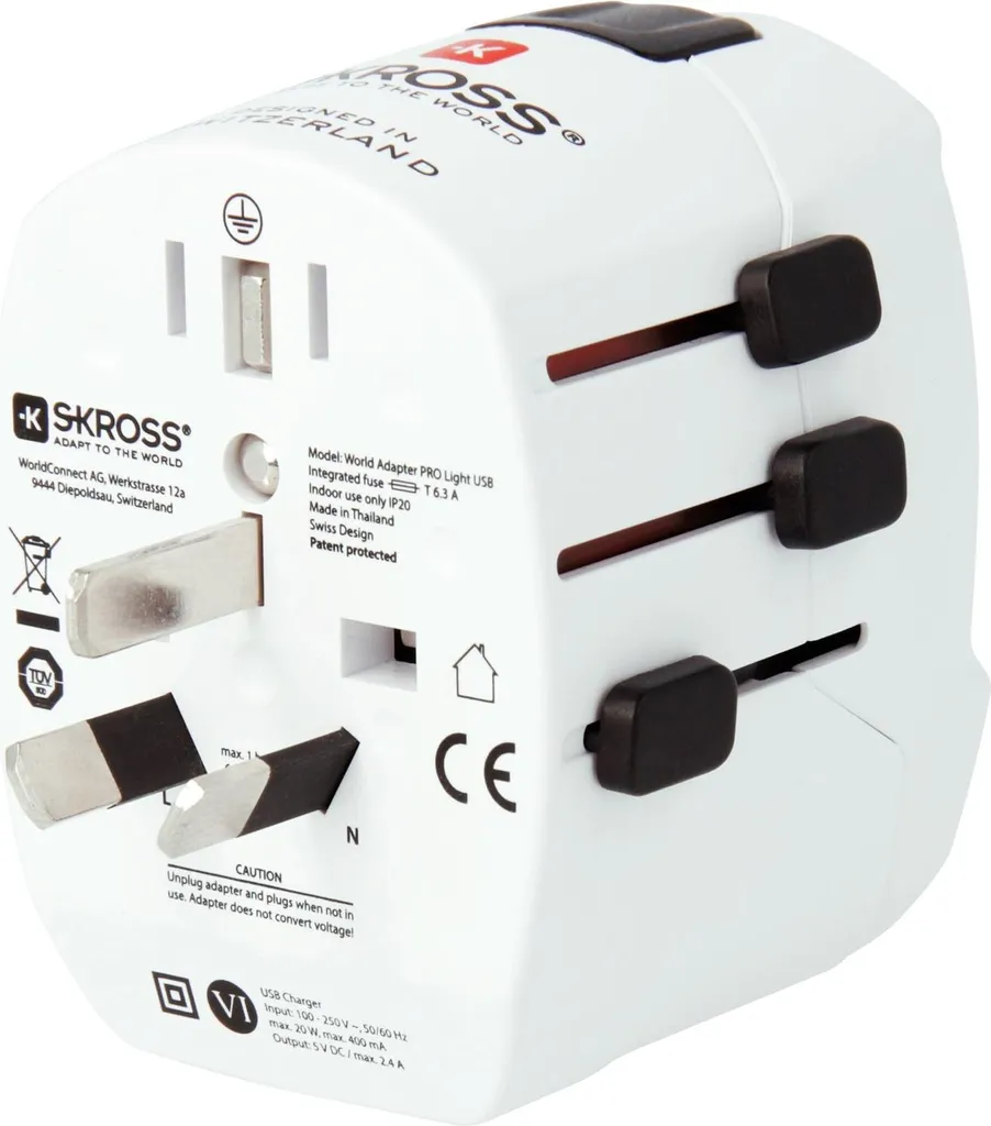 Travel Plug Pro Light USB compact : Double chargeur 2xA haute sécurité