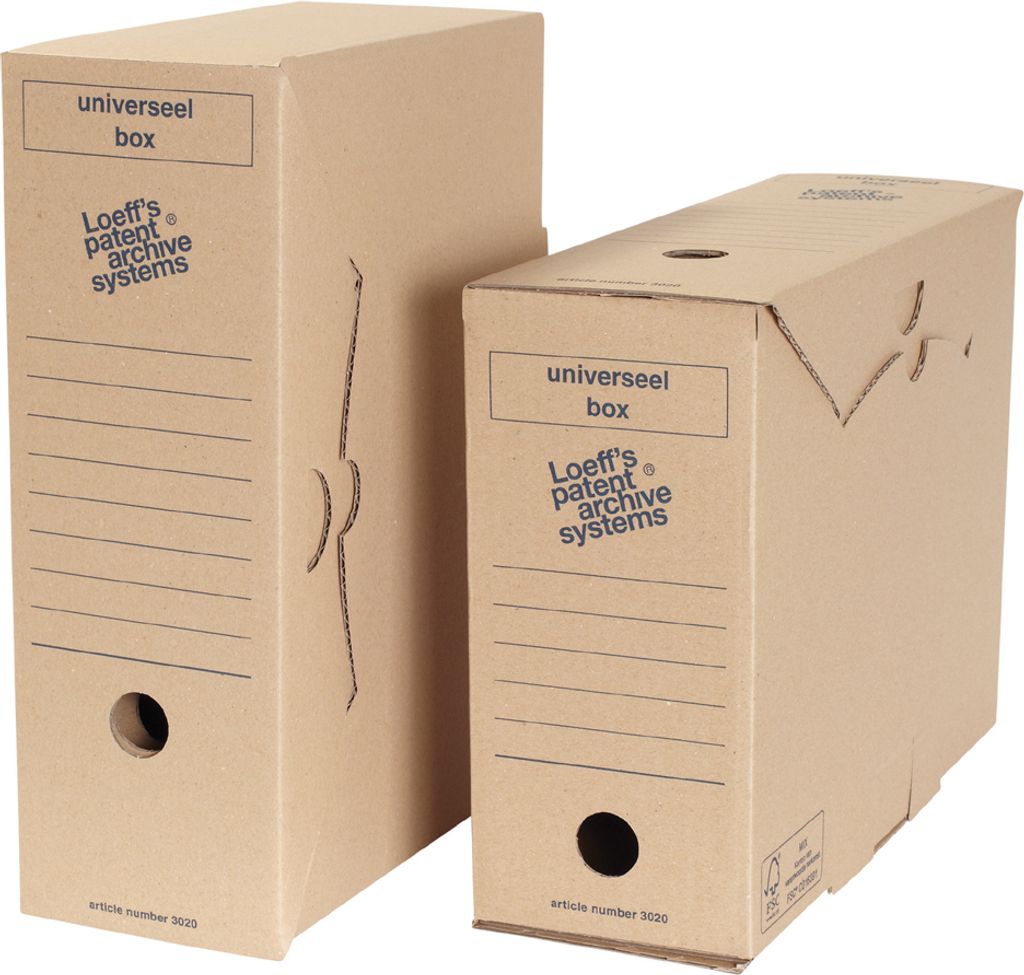 Loeff's patent Archiv-Schachtel Universalbox (B)120 mm DIN A4 braun 25 Stück