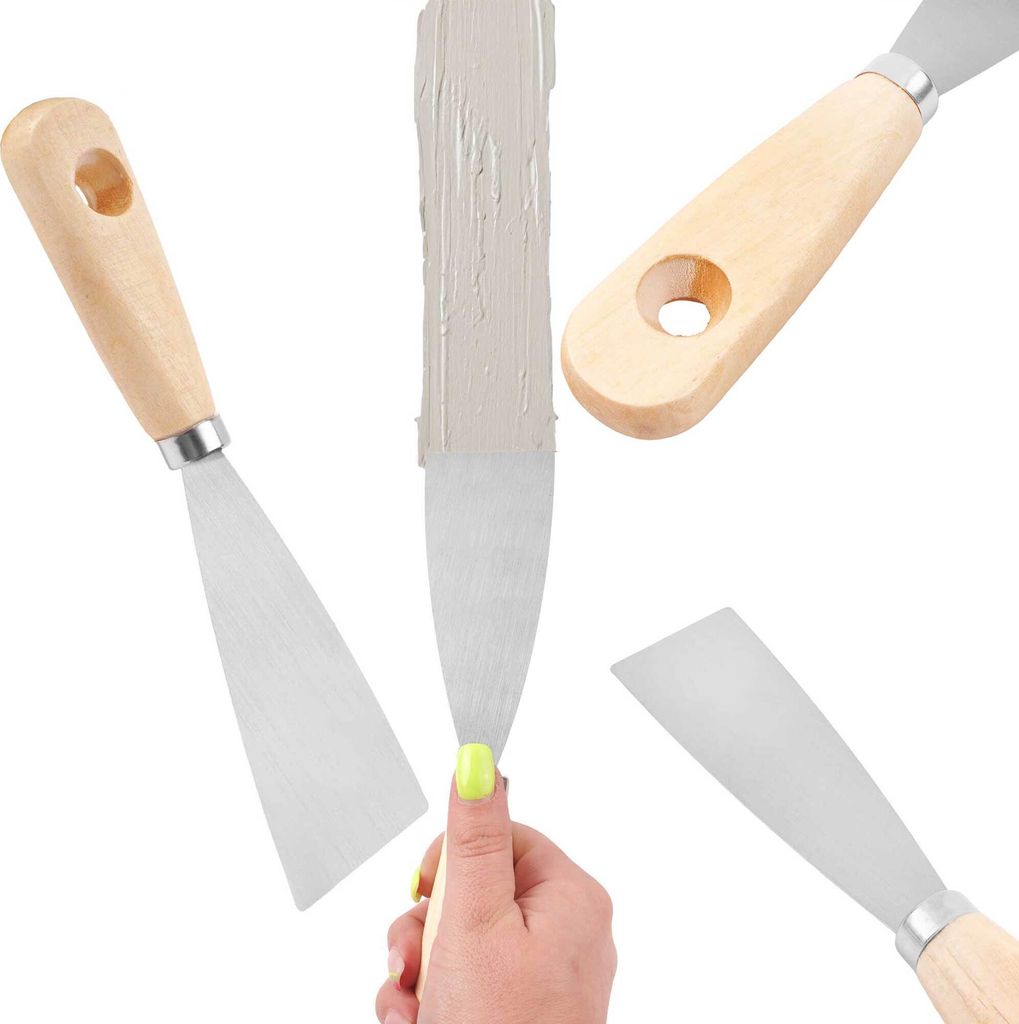 Flächenspachtel Fassadenspachtel Spachtel Dekorspachtel 40mm holzgriff