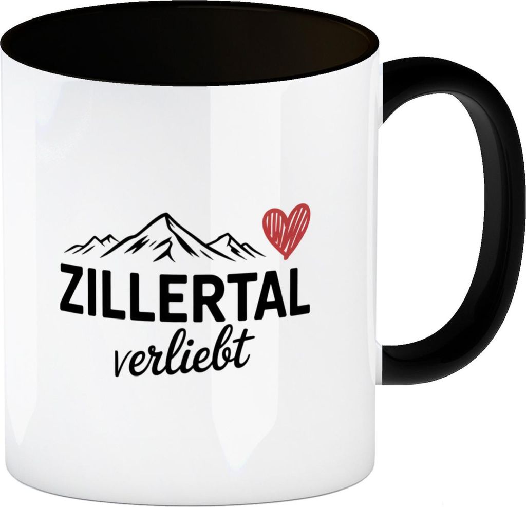 Zillertal verliebt Kaffeebecher in schwarz