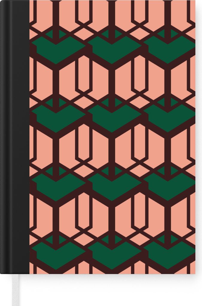 MuchoWow Notizbuch Tagebuch Haushaltsbuch Notebook A5 Würfel - Muster - 3D - Notizblock - Notizheft - Notebook - Schreibblock - Papier
