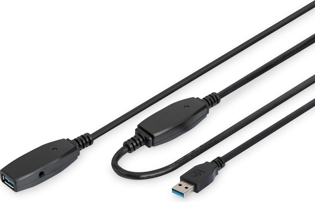 DIGITUS Aktives USB 3.0 Verlängerungskabel 15,0 m schwarz