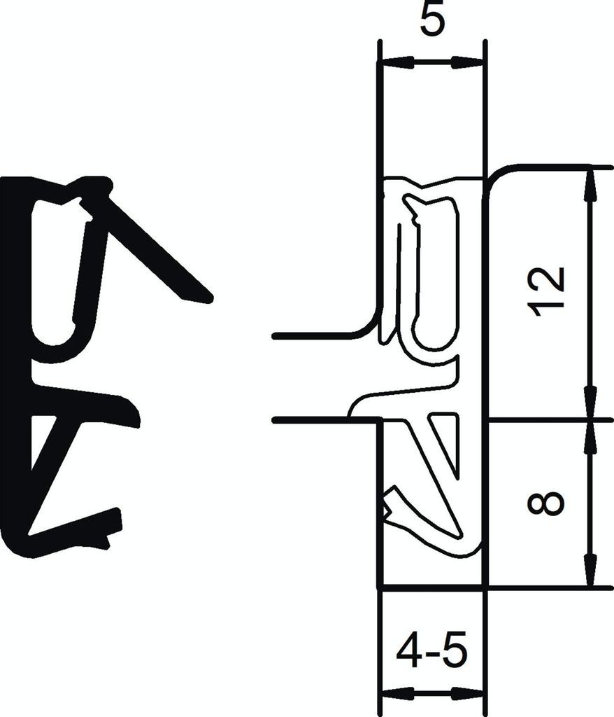 Haustürdichtung DS 6922a - Profi Türdichtung, Silikon graphitgrau