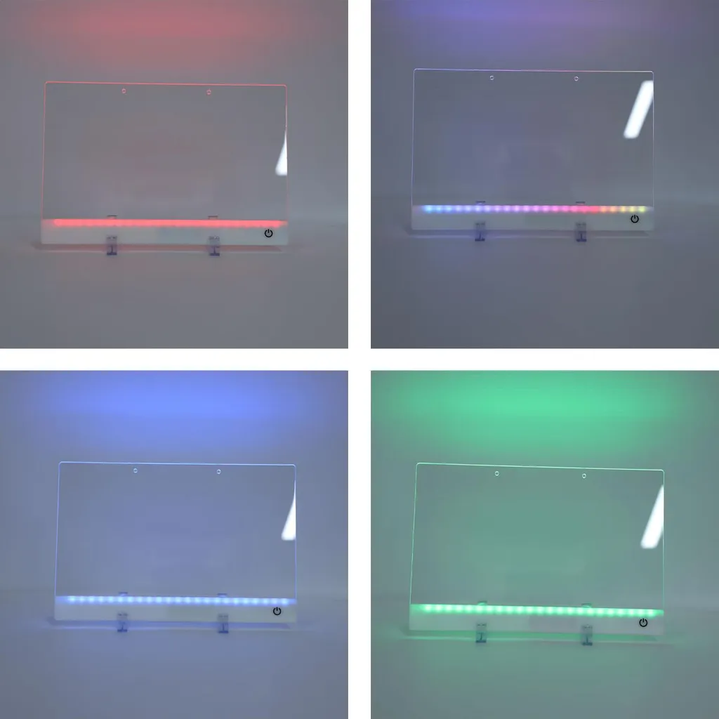 Tableau Effaçable à Sec Lumineux 7 Couleurs pour Notes et Déco