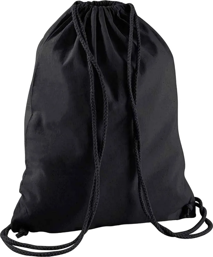 Westford Mill - Borsa da ginnastica, cotone RW9129 (Taglia unica) (Nero/Nero)