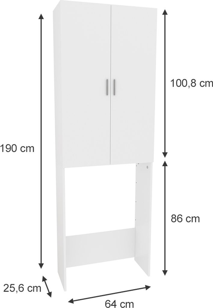 Mobile porta lavatrice Vicco Martha Bianco 64 x 190 cm con Immagine del prodotto 