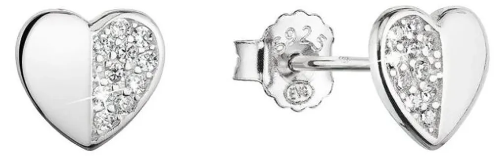 Boucles d'oreilles argent cœur zircon 11471.1 - Élégance sans gêne
