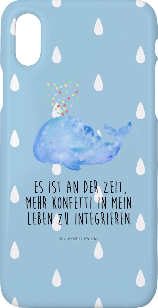 Mr. & Mrs. Panda Iphone 10 Handyhülle Wal Konfetti - Blau Pastell - Geschenk, X, Motivation, Geburtstag, Neustart, Handy, Hülle, Meer, Abnehmen, ...