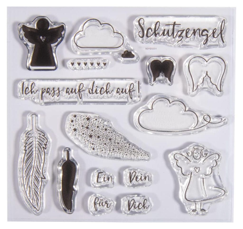 Rayher Clear Stamps Schutzengel, 97 x 102,5 mm, 16 Motive, Produktbild 