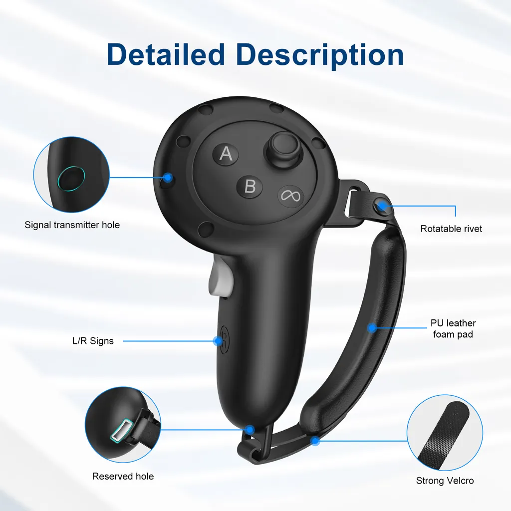 Grip Silicone Meta Quest 3S/3 - Ottimizzato per Competizioni e Sport VR - 4