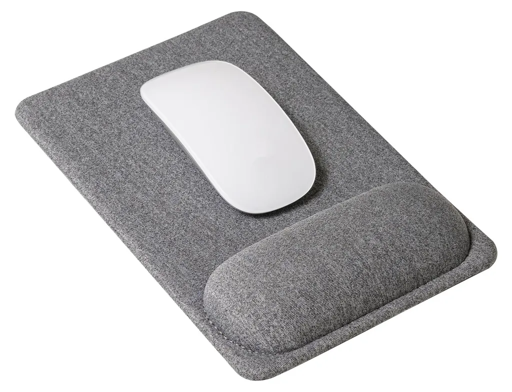 Tapis de souris pour petit bureau ergonomique et repose-poignet gris