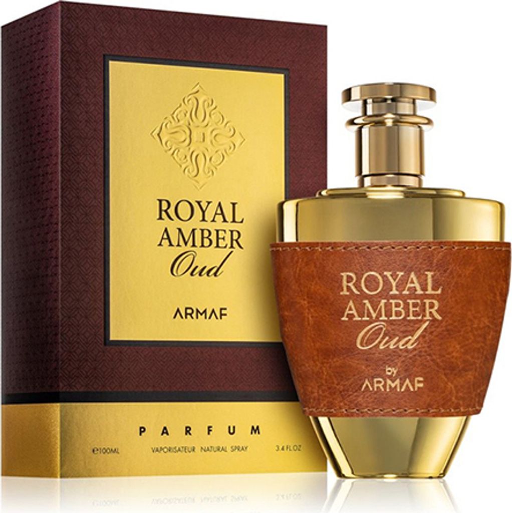A perfume bottle and its box are displayed against a white background.