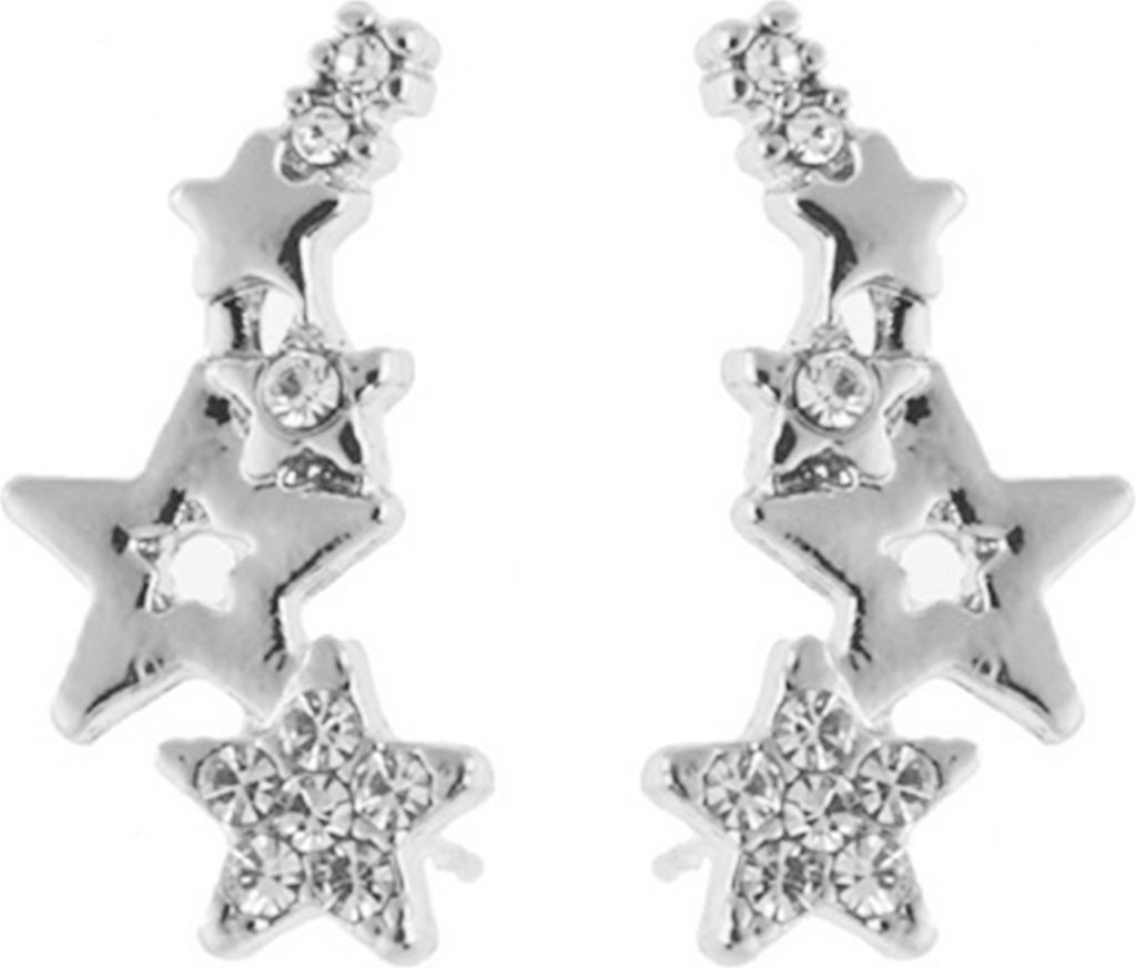 1 Paar Ohrstecker, exquisiter Strassstein, für den täglichen Gebrauch, leichte Stern-Ohrstecker, Damen-Ohrclip, Modeschmuck-Silber