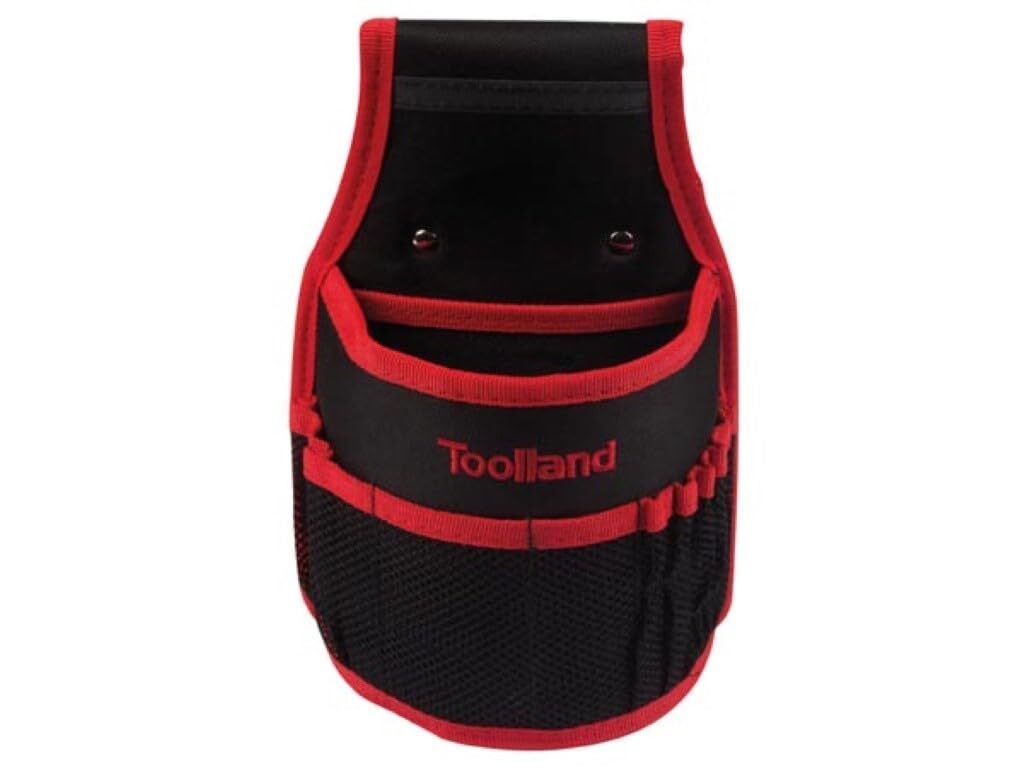 Toolland Nägel-Gürteltasche, Nylon, mit Fächern und Schlaufen, Schwarz/Rot