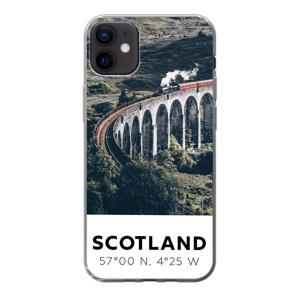 MuchoWow Handyhülle Schutzhülle Hülle für iPhone 12 mini Schottland - Zug - Sommer - Eisenbahn Silikon Softcase Handy Hülle - Bild