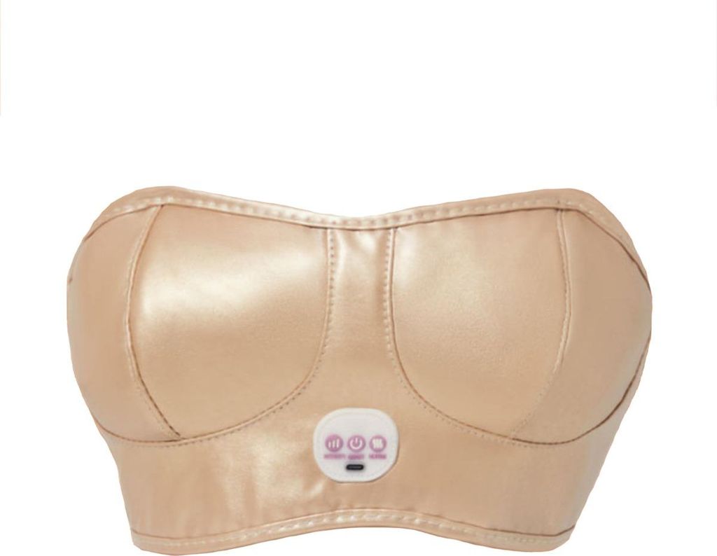 INF Beheizter Brustmassage-BH aus PU, kabellos, 1200mAh USB-C für Zuhause Gold