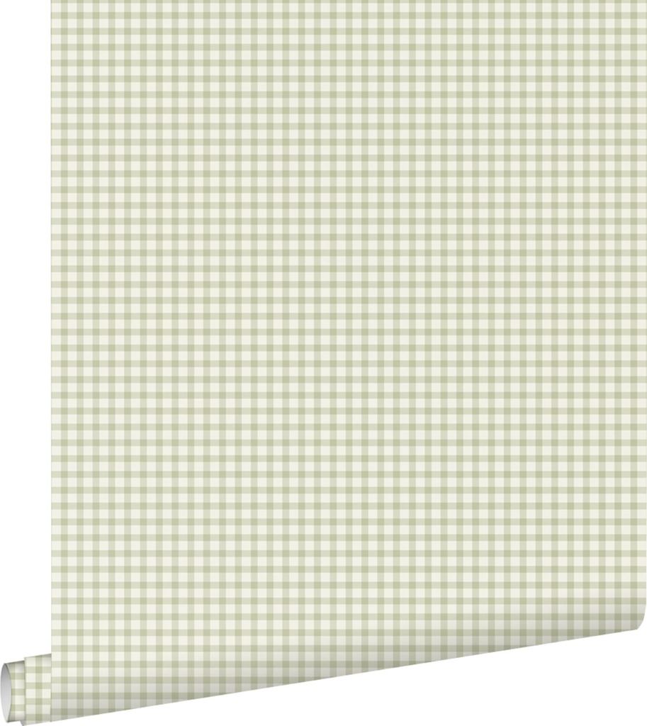 ESTAhome Tapete Karomuster Graugrün 50 x 900 cm