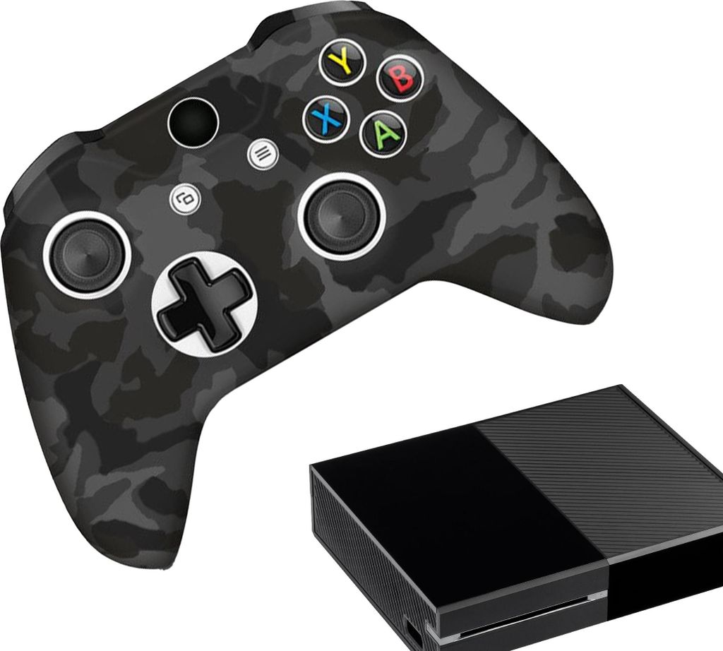 Hüllen & Skins für Xbox One – Performance-Gaming-Hülle – Soft Grip-Abdeckungen – Anti-Rutsch-Controller-Zubehör – Camo – Schwarz