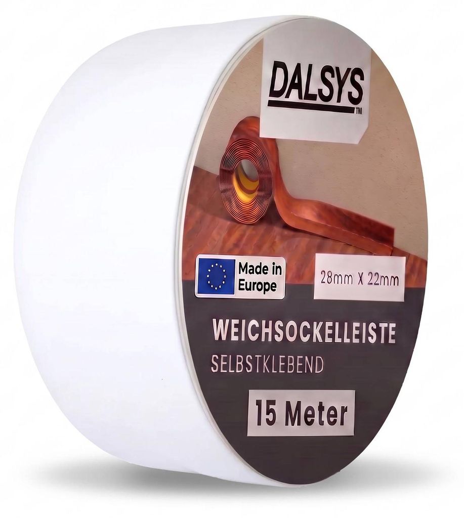 Dalsys Weichsockelleiste selbstklebend 15m Weiß Produktbild 