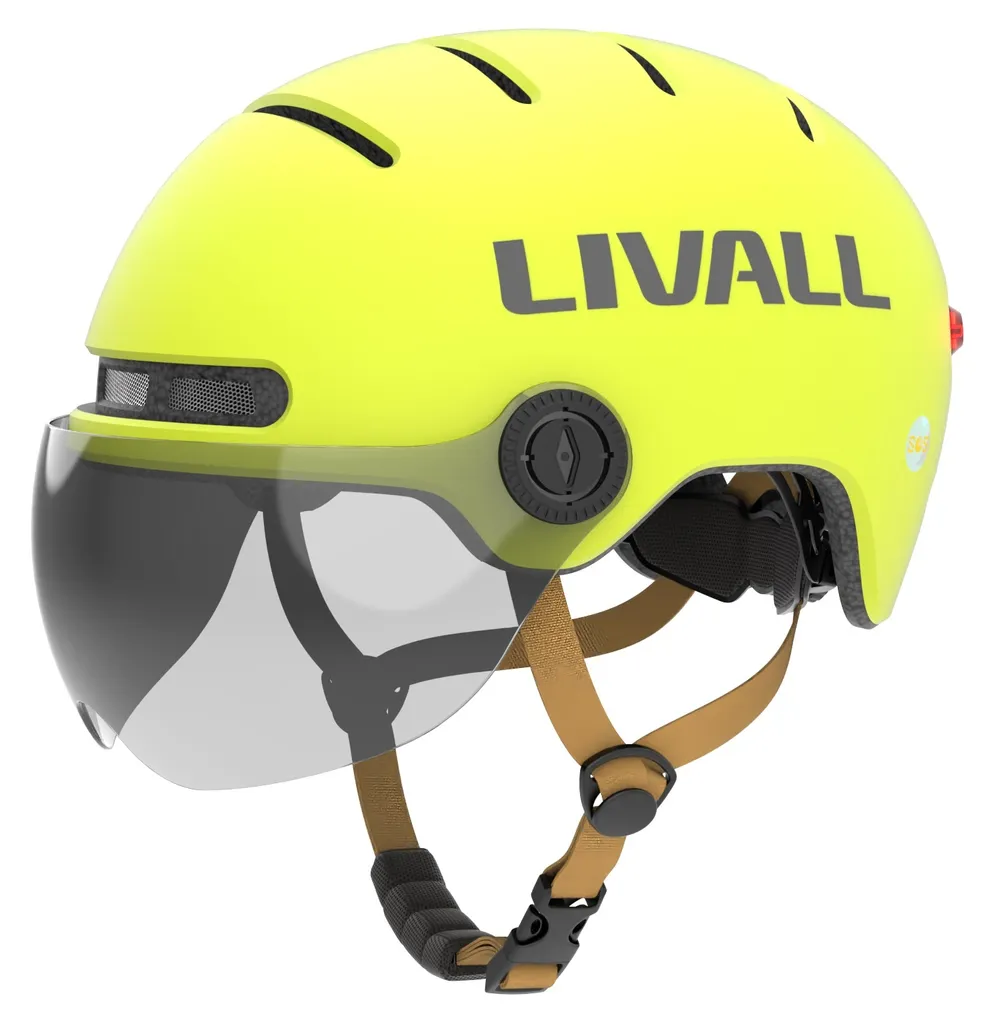 Casque connecté Livall L23 jaune 54-58 cm avec visière protection