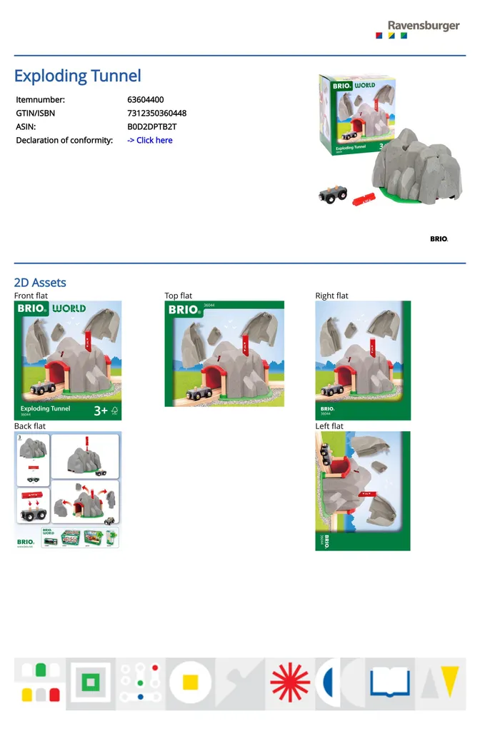 Tunnel avec fonction d'explosion BRIO pour animer les circuits 63604400 - 10