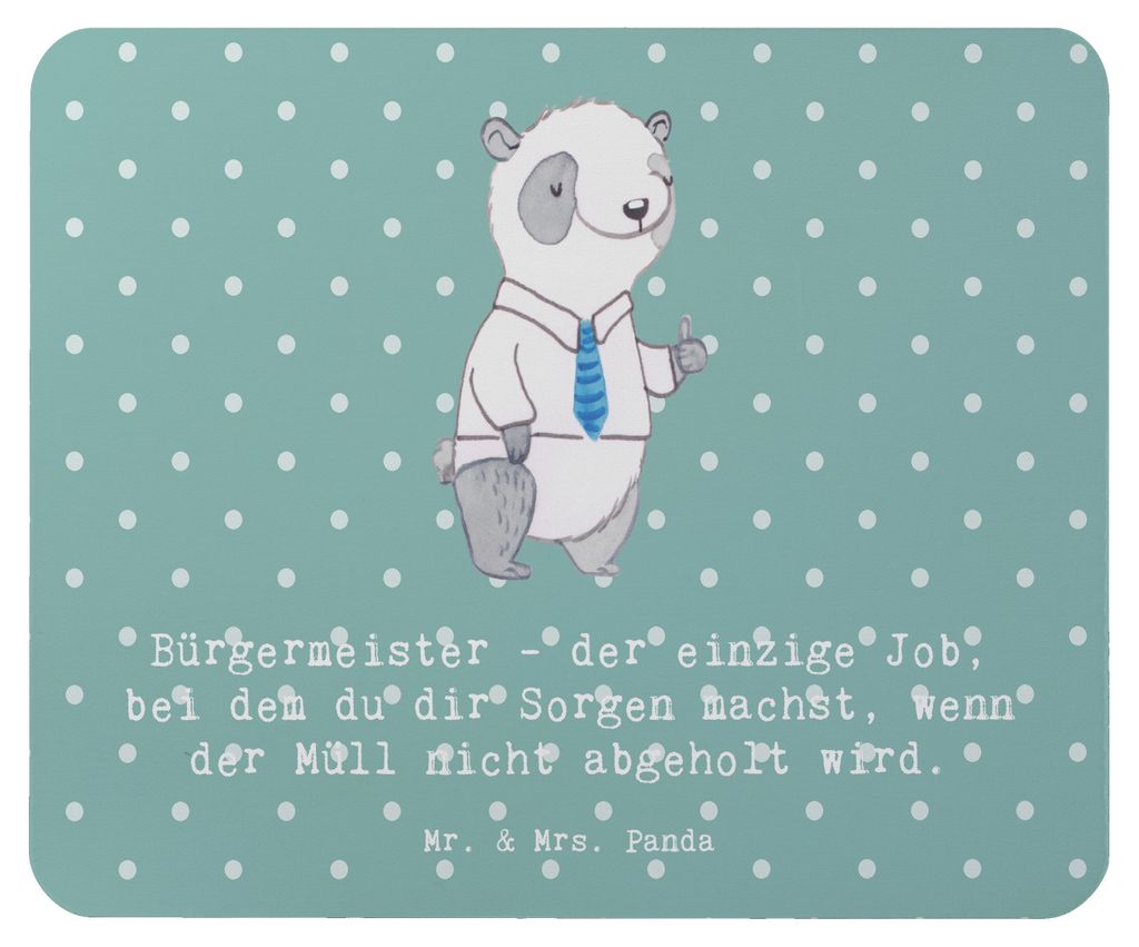 Mr. & Mrs. Panda Mousepad Bürgermeister Job - Meeresbrise - Geschenk, Führungsposition, Müll, Mouse Pad, Sorgen, Beruf, Berufsleben, Mauspad, Am...