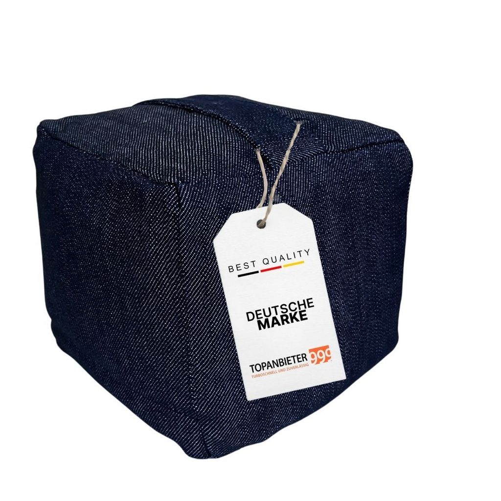 TOPANBIETER 999 Türstopper Cube denim blau Bodenstopper Tür Stopper Türkeil Türsack