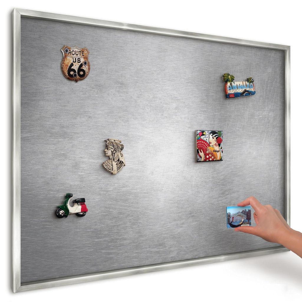 Magnettafel 100x70 cm in einem silbernen Rahmen - Produktbild 