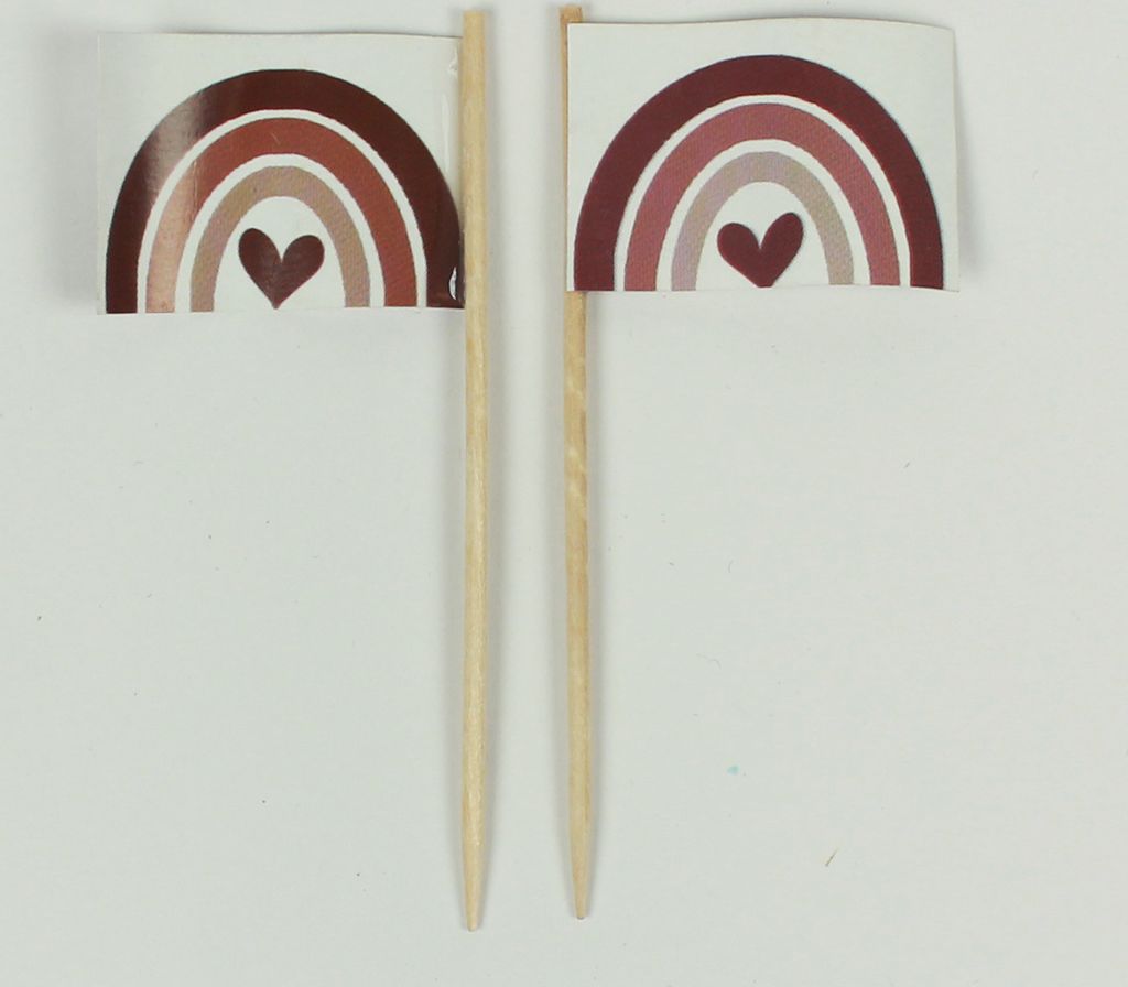 Party Picker Regenbogen altrosa Papierfähnchen