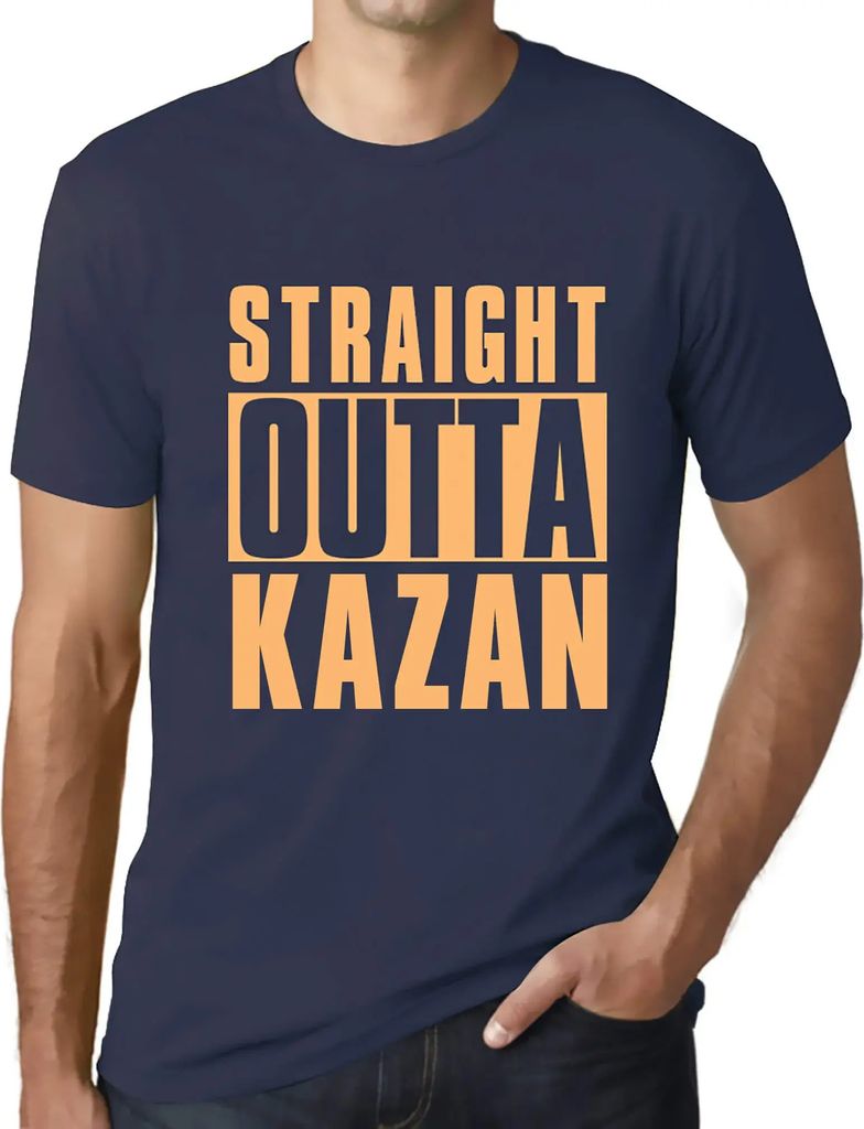 Herren Grafik T-Shirt Straight Outta Kazan Öko-Verantwortlich Vintage Jahrgang Kurzarm Lustige Druck Geburtstag Geschenk Mann