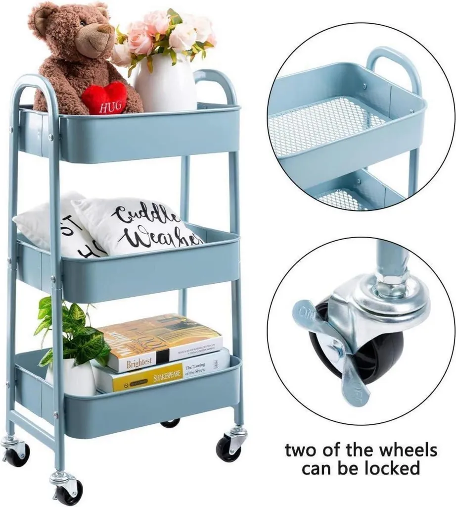 DOEWORKS Carrellino Multiuso 3 Piani | Salvaspazio Cucina e Bagno - 4