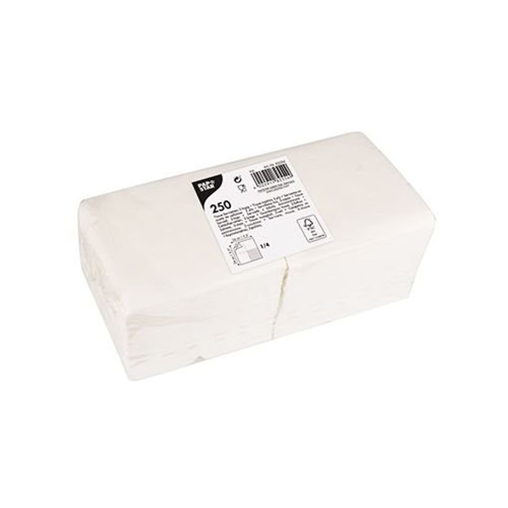 Papstar Servietten, 2-lagig 1/4-Falz 25 cm x 25 cm weiß, 8 Produktbild 