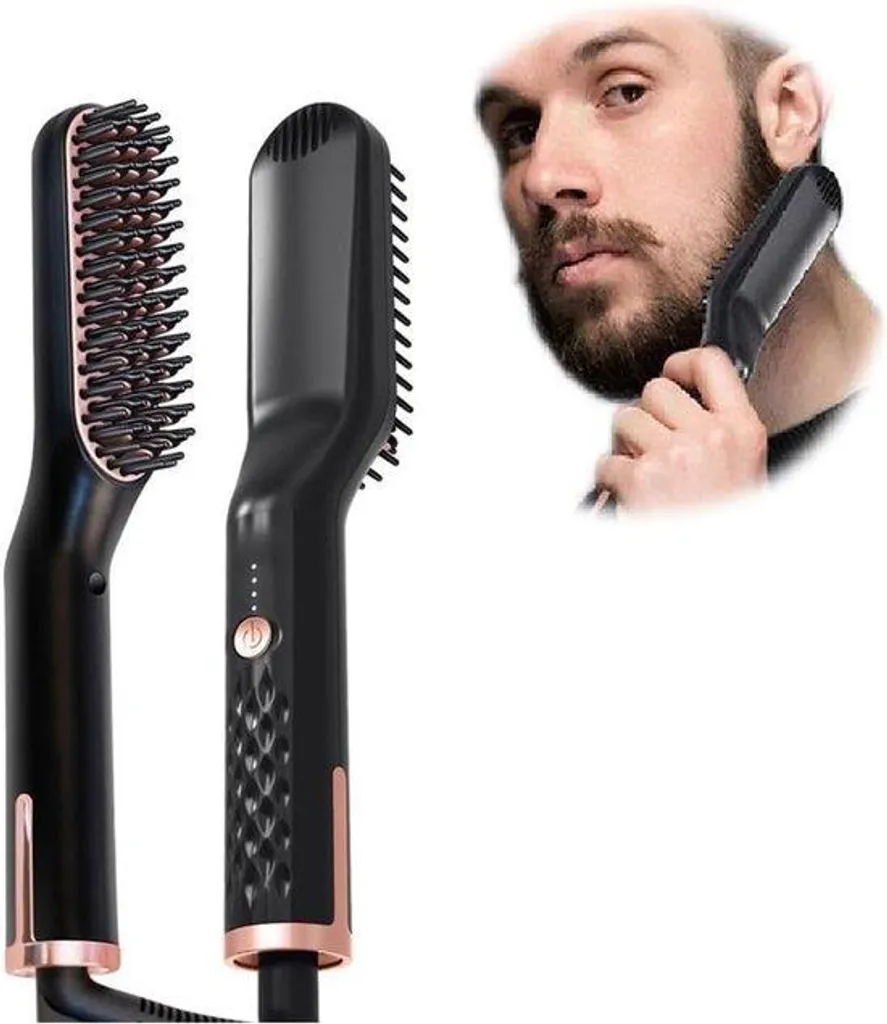 Brosse à barbe multifonctionnelle lissage rapide barbe et cheveux