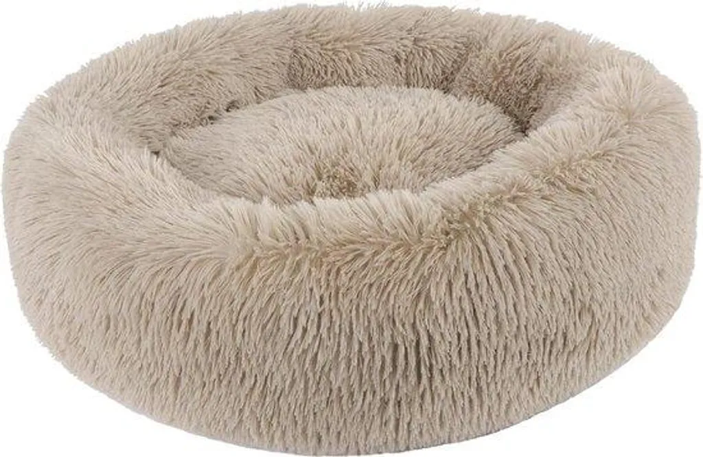 Lit apaisant pour chien stressé coussin rond moelleux 50cm anti-anxiété
