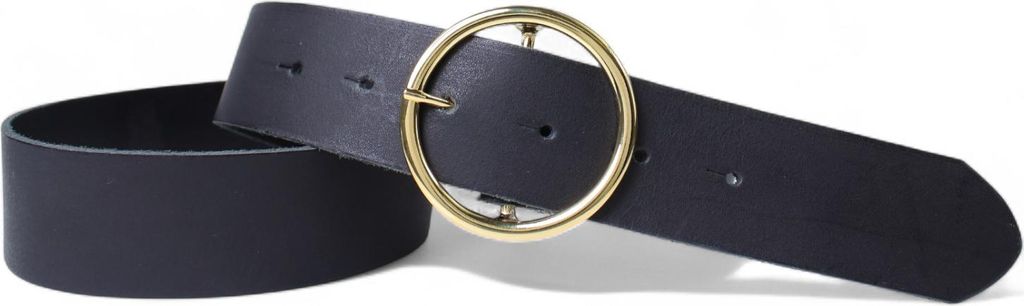 FRONHOFER Damen Ledergürtel 4 cm runde vergoldete Gürtelschnalle, echt Leder