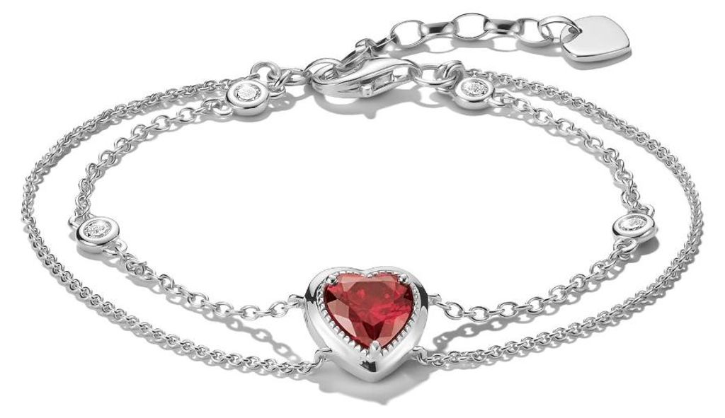 Thomas Sabo Armband Elyndra Herz Zirkonia Rot Silber A2222-051-10