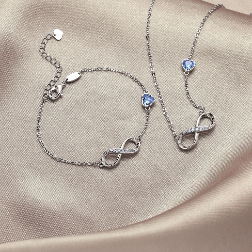 Bracciale Infinito Donna Con Cuore E Zircone - Simbolo Amore Regolabile, Gioiello In Lega, Regalo Per Lei