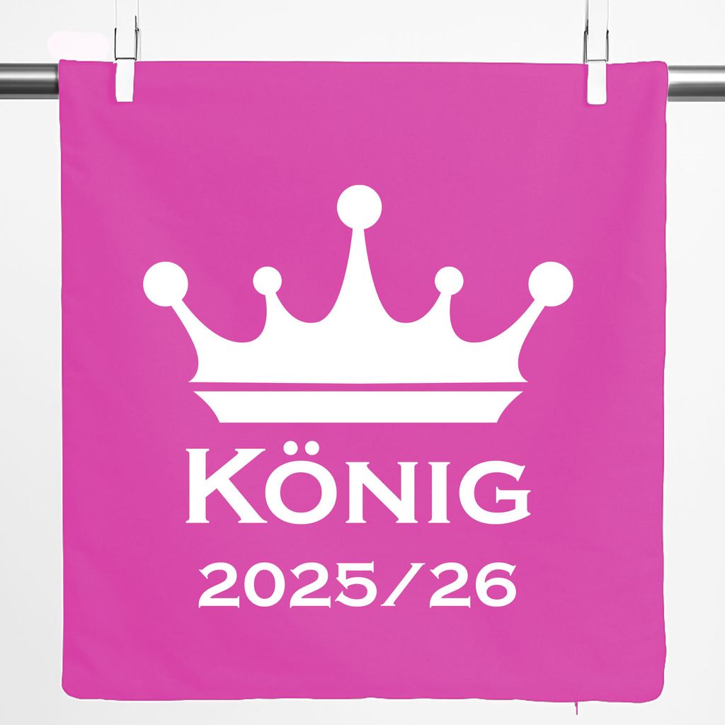Huuraa Kissenbezug König 2025/26 Schützenkönig 40x40cm Fuchsia Baumwolle Dekokissenbezug Geschenkidee