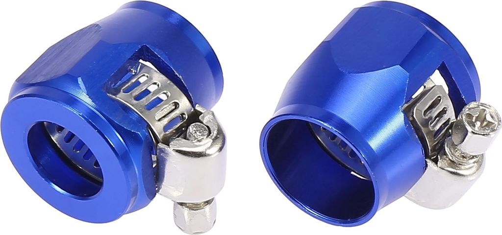 2 Stück Autoschlauch Finisher Klemme Adapter Fitting AN8 Sechskant Blau