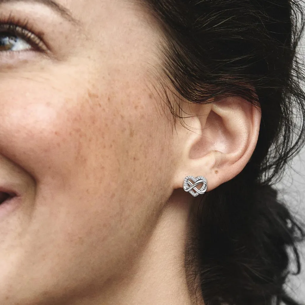 Boucles d'oreilles Pandora Infinity Cœur entrelacé en Argent fin - 3