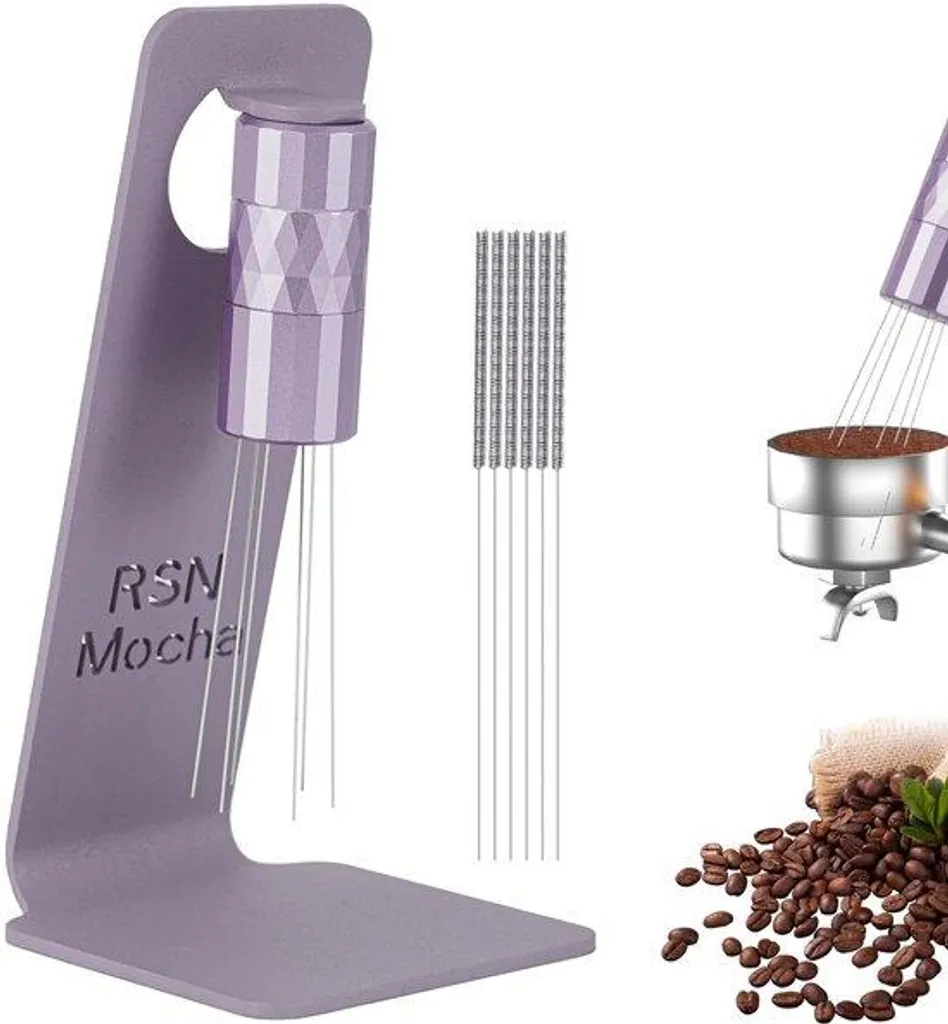 Répartiteur de café WDT 6 aiguilles 0,25 mm en aluminium violet foncé